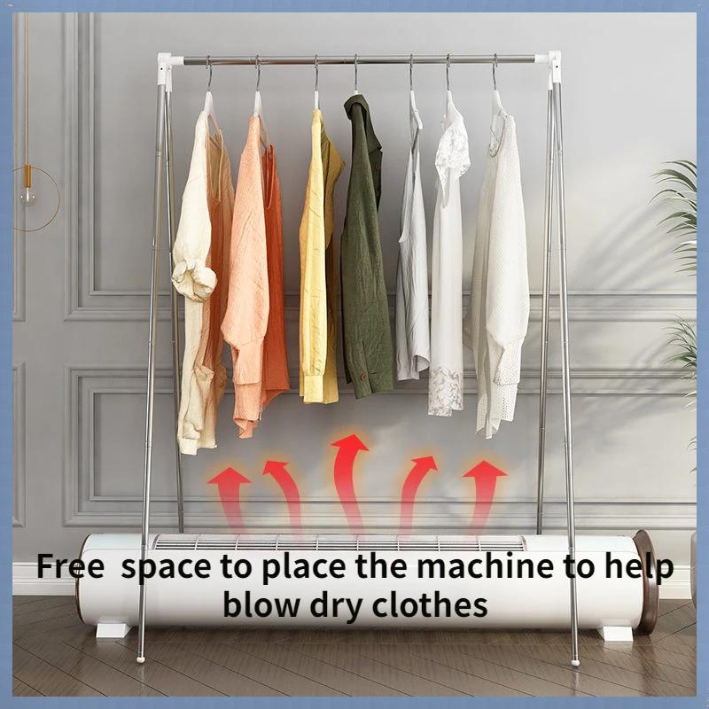 Tragbarer Faltbarer Kleiderbügel, Outdoor Wäscheständer Bodenständer, Edelstahl Platzsparend Wäscheaufbewahrung für Camping