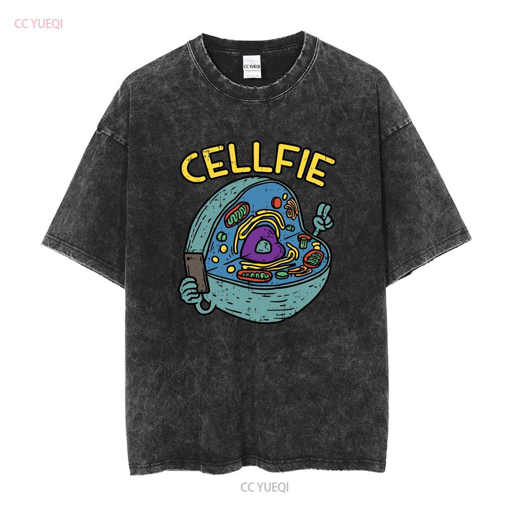 Cellfie T Shirt Funny Science Womens Teacher Biology Mens For Teachers long or short sleeves vintage Washed homme Versatile