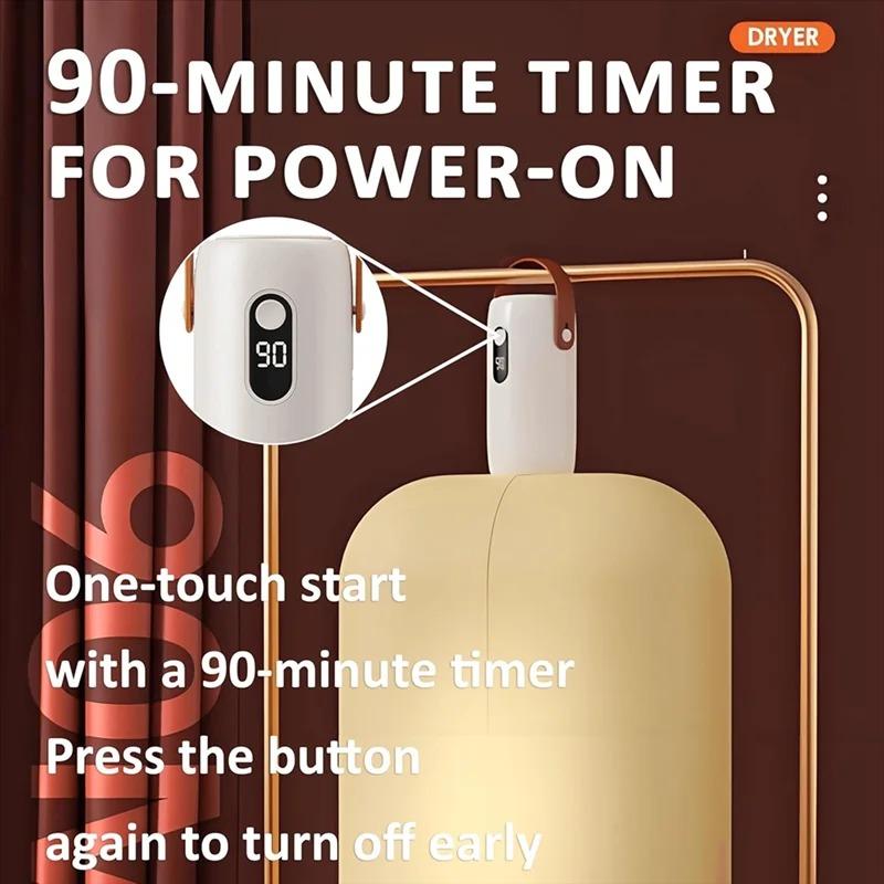 Portable Clothes Dryer with Timer Mini Clothes Dryer Large Capacity Digital Display Dor Light Clothes Underwear Baby Clothes Foldable Clothes Dryer