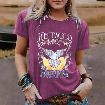 Summer Round Neck 3D Pigeon Print Top Fashionable Casual Short Sleeved Women's T-shirts