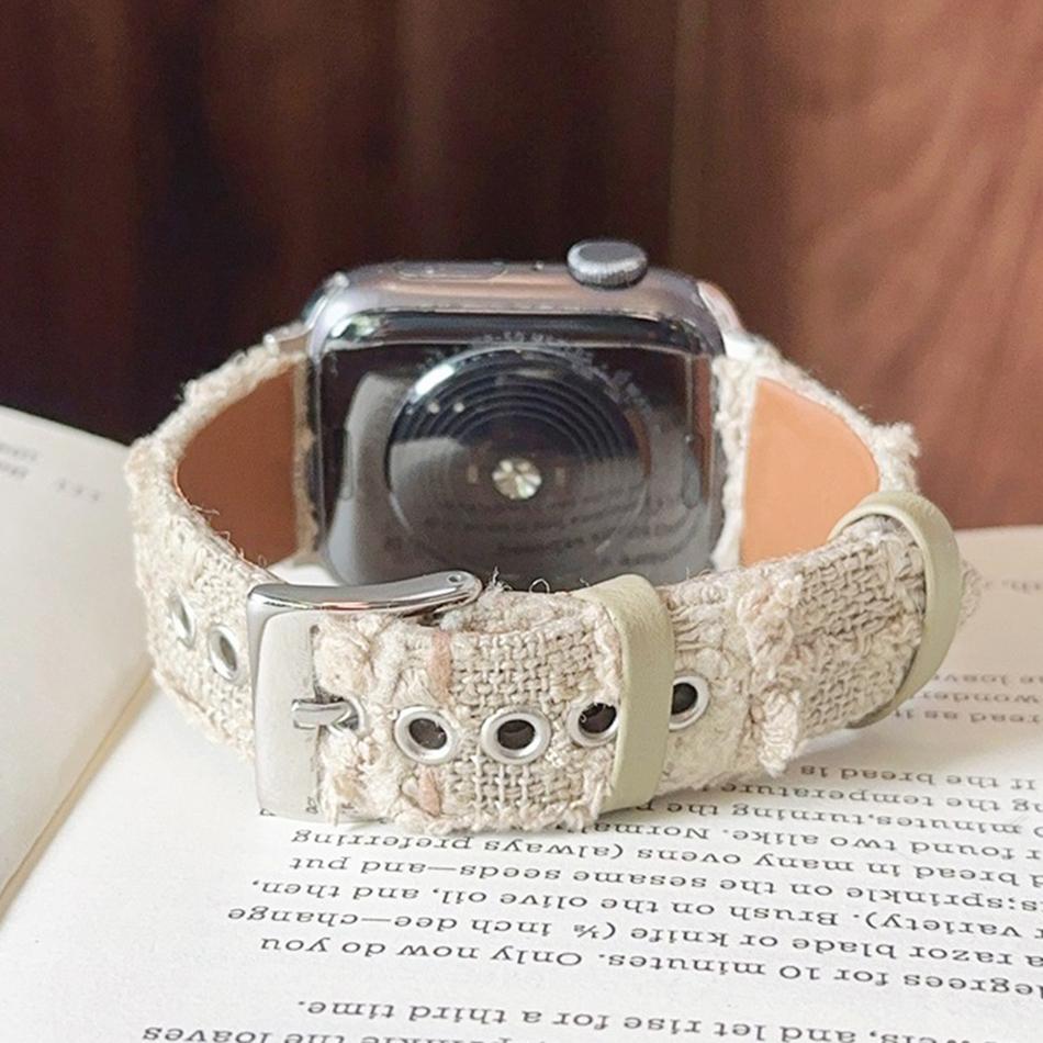 Plush Lattice Leather Bracelet For Apple Watch Band Series S11/10/9/8/7/6/5/Ultra iWatch Strap 49/46/45/44/42/41/40/38mm Elegant