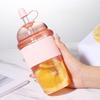 630ML Straw Cup with Lid and Straw Portable Large Capacity Coffee Milk Tea Cup Ins Style Water Cup for Office Workers Juice Mug