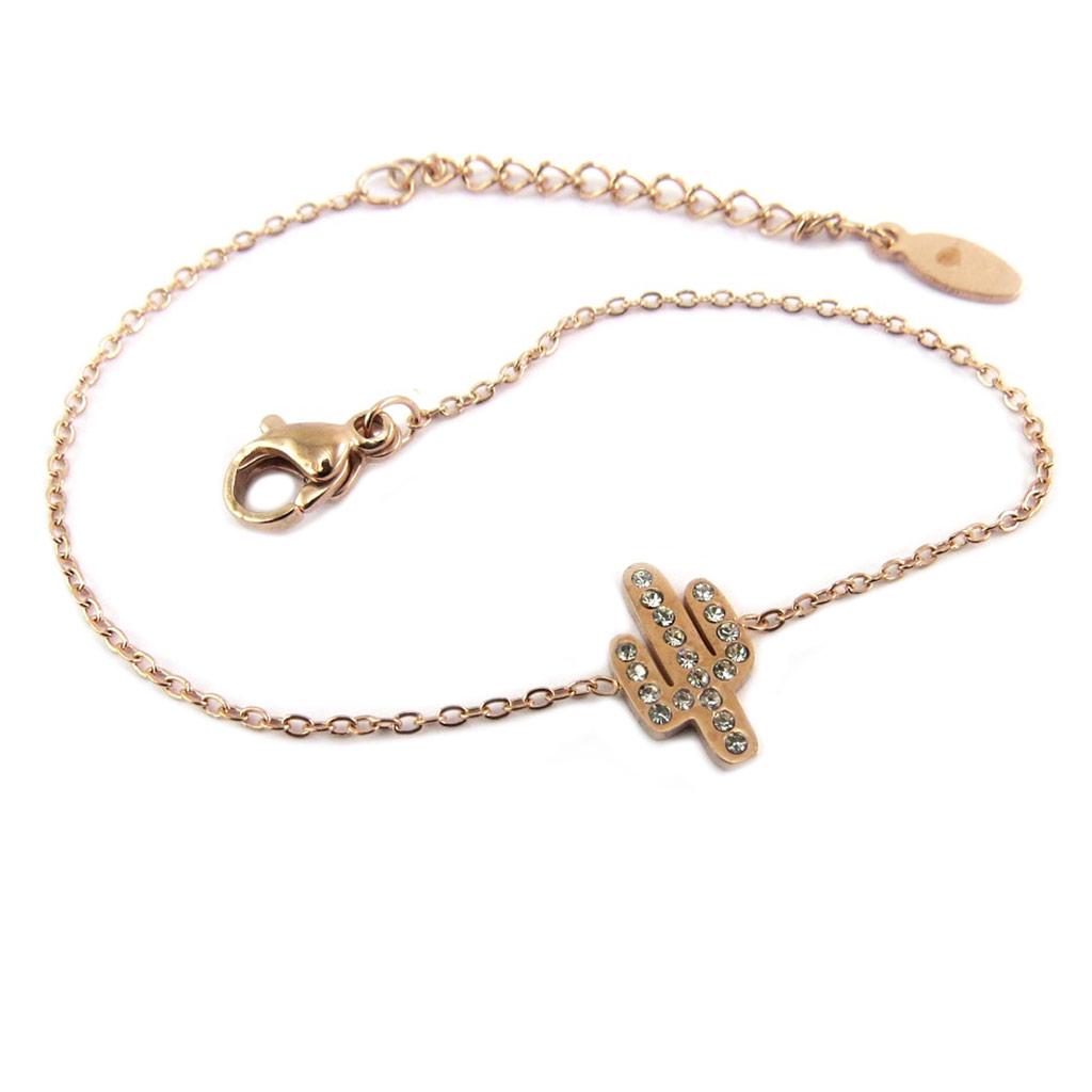 

Les Trésors De Lily [P8176] - Стальной браслет Cactus из розового золота и белого золота - 12x7 мм