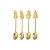 4Pcs Christmas Style Coffee Spoon Santa Christmas Trees Tea Spoon Dessert Drink Mixing Spoon for Christmas Tableware