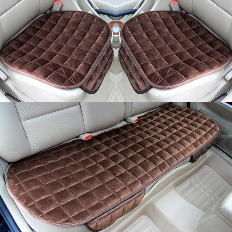 Winter Car Seat Cover Car Front/Rear/Full Set Seat Cushion Non-slip Short Plush Chair Auto Seat Cushion Protector Mat