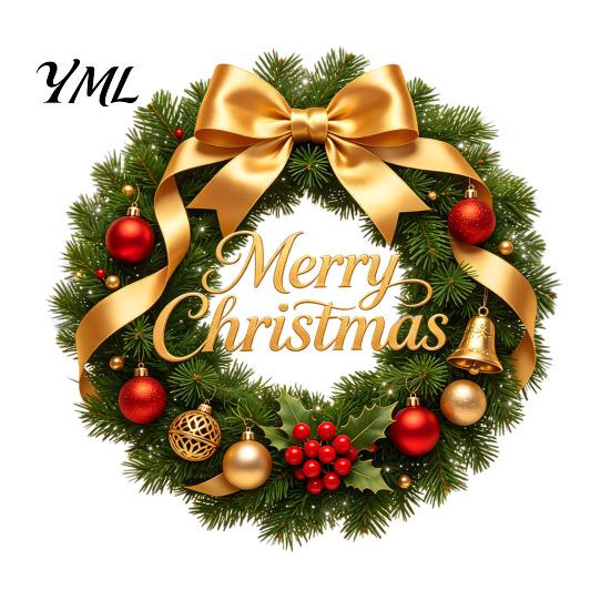 Christmas Home Accessories Wreath Window Stickers, Retro Santa Claus PVC Decals, Waterproof Decorative Seasonal Storefront Display Static Clings