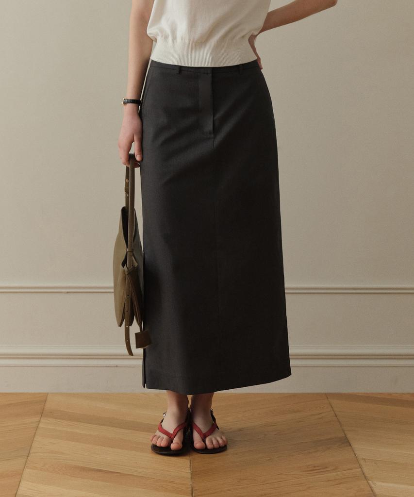 Poyueoaijeuonli Karin Maxi Skirt (Charcoal)