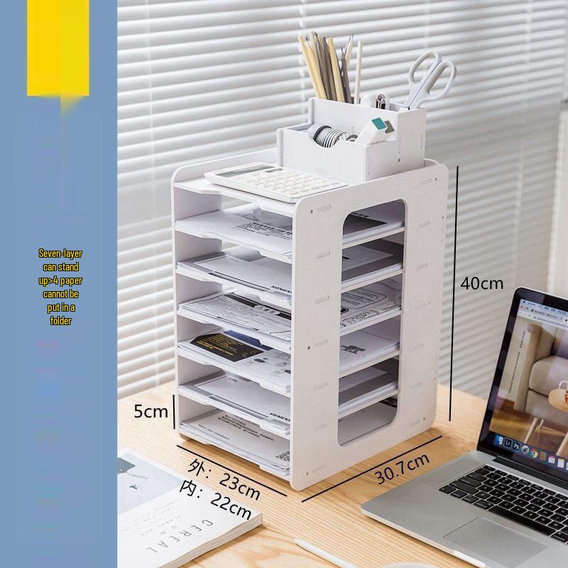 Handon 7-Layer Plastic File Storage Rack