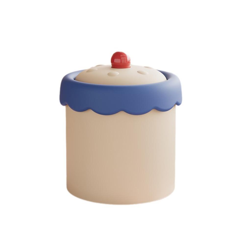 Cartoon Mini Waste Bin with Cover Waste Paper Basket Storage Bucket Tea Slag Can Office