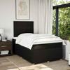 Cadre de lit avec matelas - Maison Exclusive - 120x190 cm - Tête de lit réglable - Tissu noir