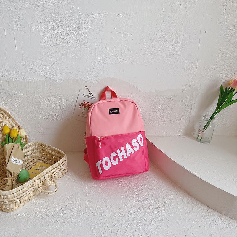 

Contrast Colorletter Backpack With Oxford Cloth Material For Boys And Girls розовый