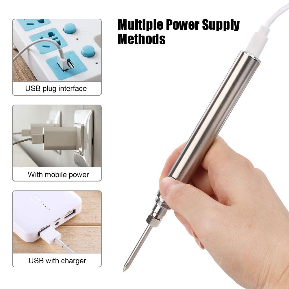 

510 Интерфейс паяльная головка Беспроводная сварка Инструменты для ремонта припоя Всасывающий оловянный насос USB Электрический паяльник Оловянный комплект Портативный