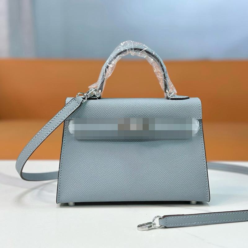 Second Generation Palm Print Cowhide Mini Small Keli Handbag 2025 New Bag Women's Commuter Versatile Shoulder Messenger Bag