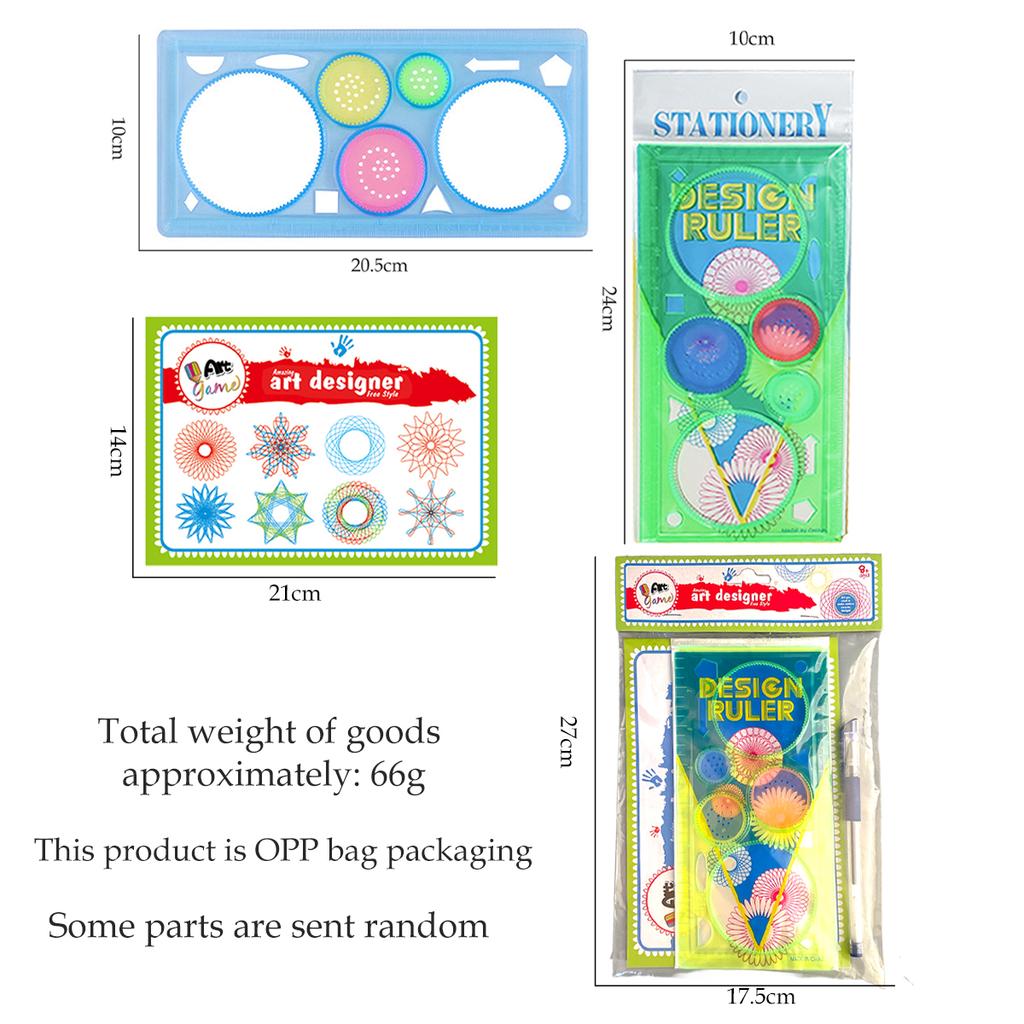 Spirograph Set, Fun Shapes Drawing Art Set Classic Gear Design Drawing Set Toys For Kids 8+ Some Parts are Sent Random