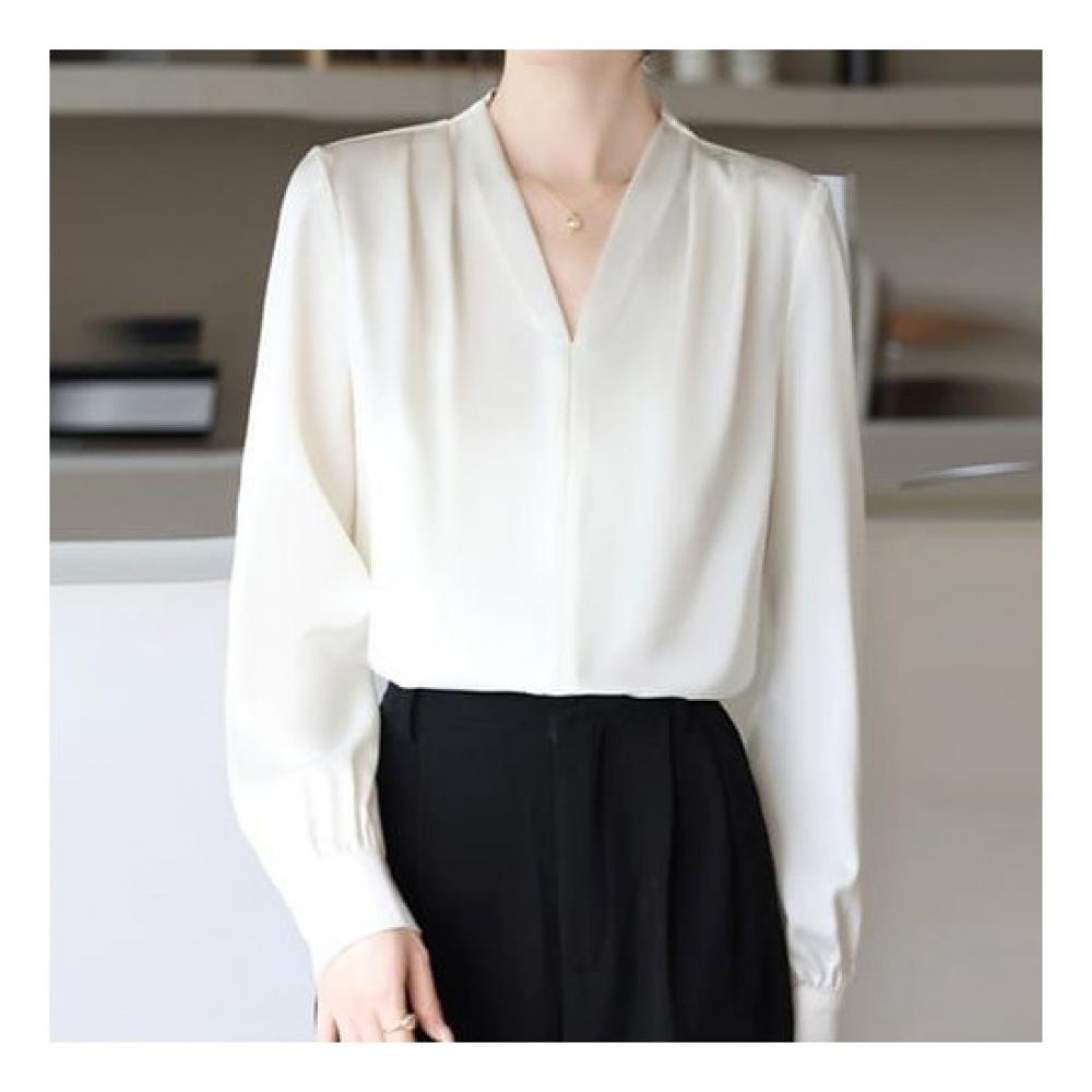 NaVaVa Women Solid V Neck Long sleeVe Blouse Nb2313