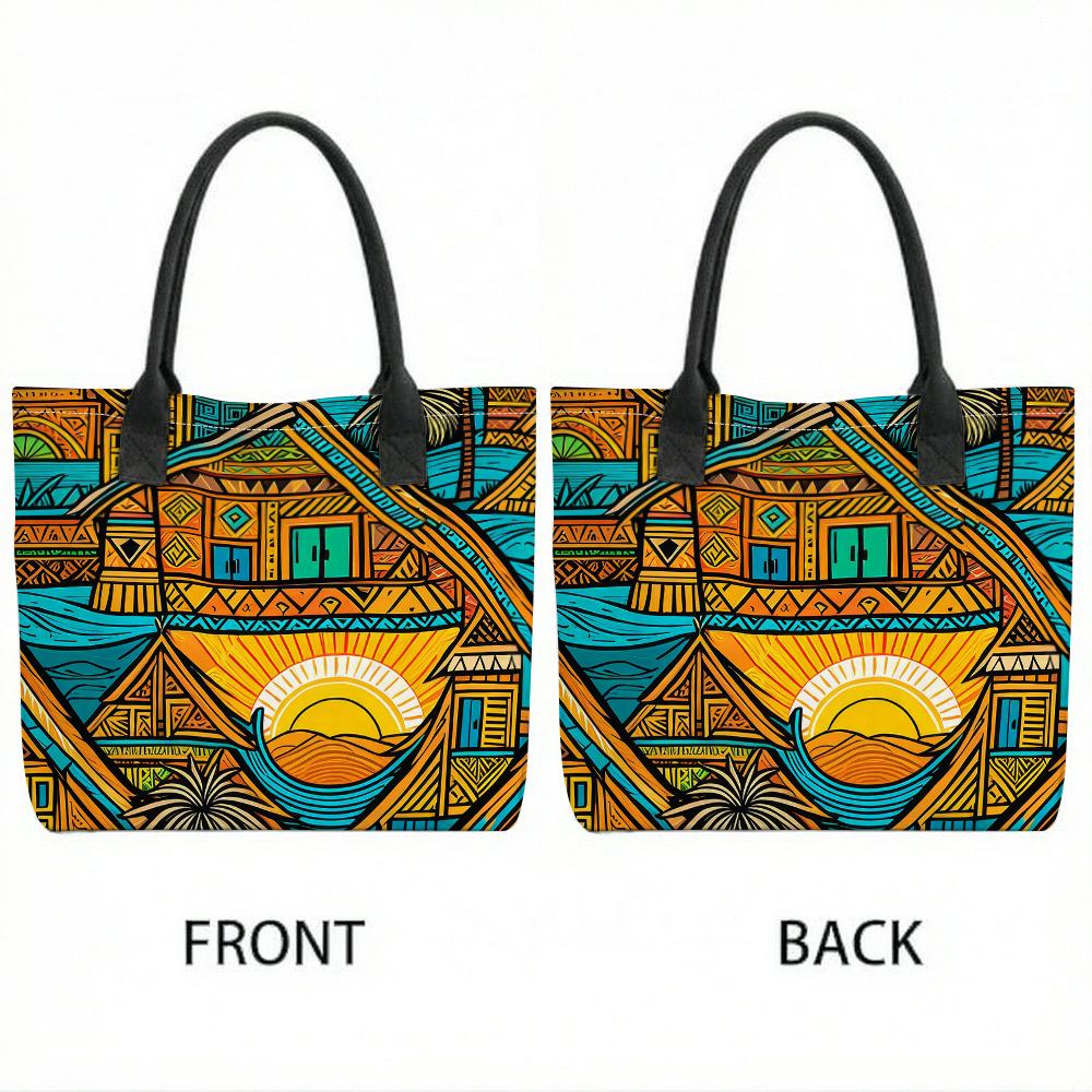 Bohemian Ethnic Pattern Tote Bag Large Capacity Casual Shoulder Bag for Travel Shopping Daily Use