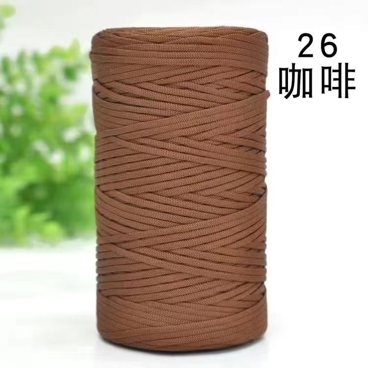 Flat Belt Wool, Light Body Ice Silk Mercerized Cotton Linen, Hand-Woven Crocheted Diy Hook Bag, Hat Seat Cushion, Hollow Thread