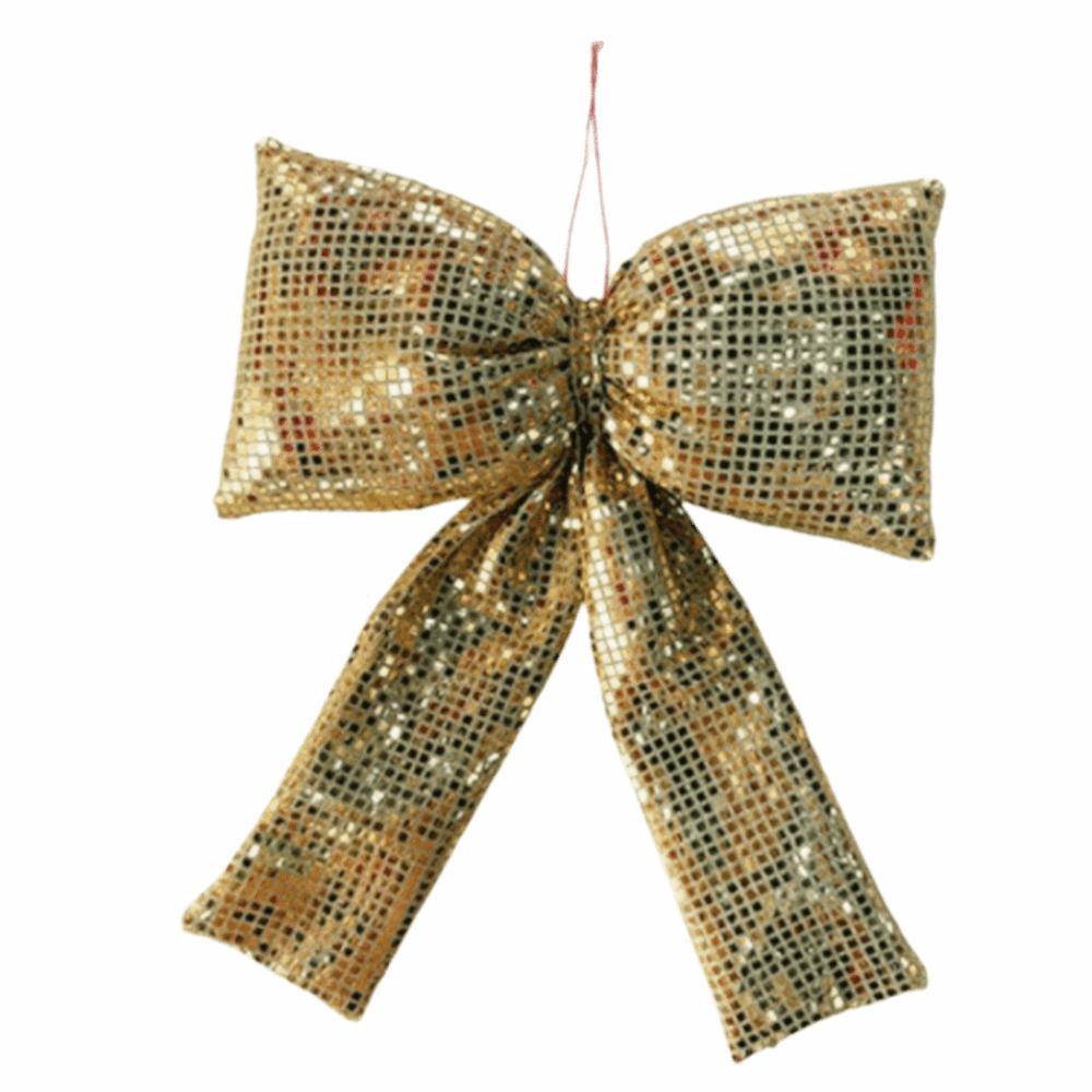 Sequin Decor Tree Ornament Shiny Surface Bow Pendant Easy Hang Christmas Bow Festive Display
