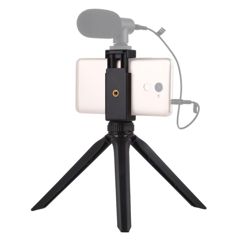PULUZ Pocket Mini Plastic Tripod Mount with Phone Clamp for Smartphones чёрный
