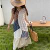 Floral Patchwork Layered Vest Dress - Spring/Summer 2026 Long Skirt