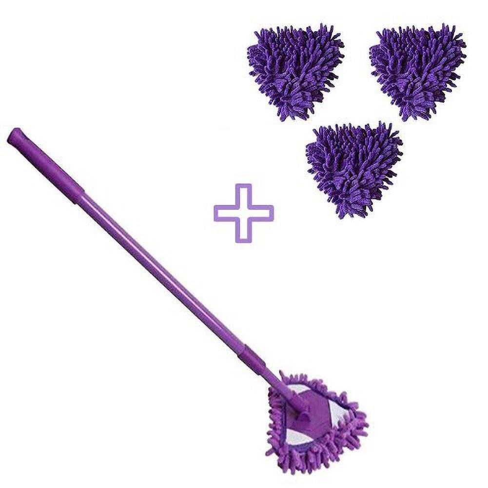 Triangular Cleaning Mop Adjustable Spin Scrubber Tool Handheld Bathroom Scrubber For Tub Tile Floor Wall And Kitchen