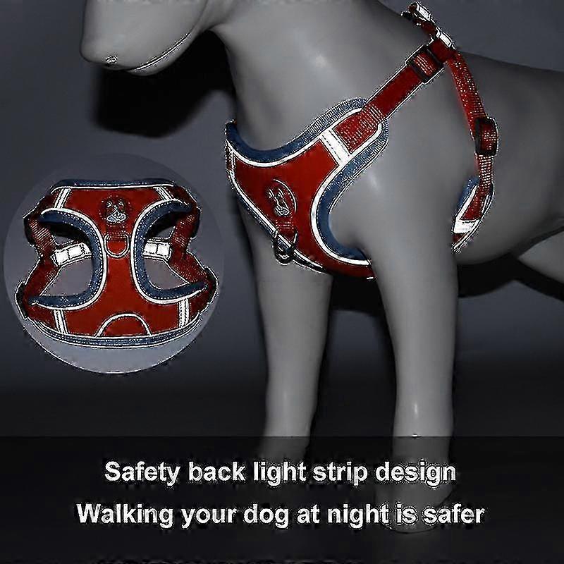 25-26 New Pet Dog Harness Leash Set Reflective Adjustable Puppy Harness