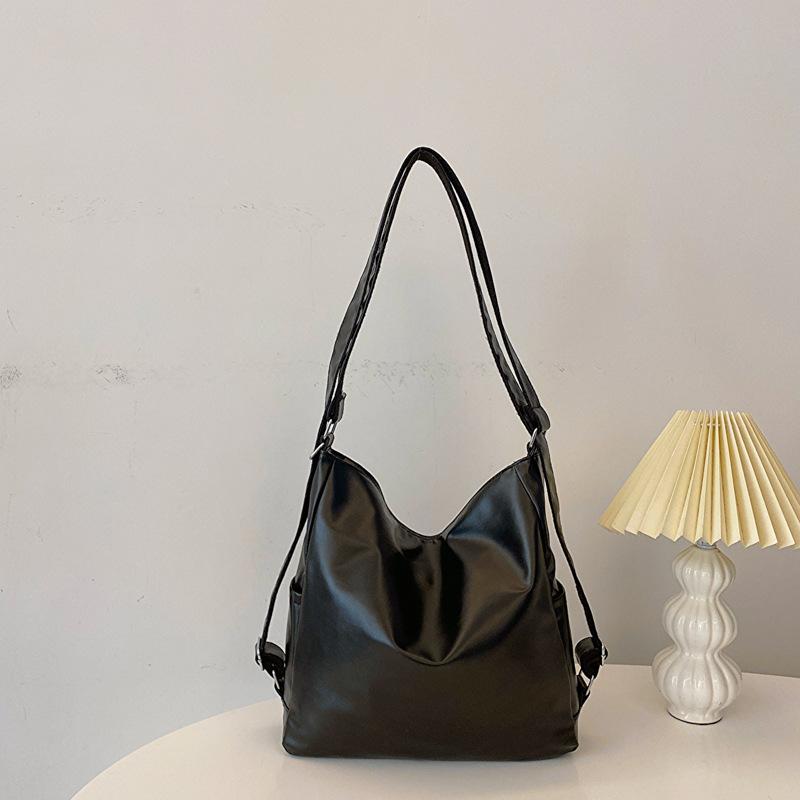 

Женский универсальный ретро женский рюкзак зимняя сумка через плечо чёрный