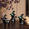 Halloween Decorations 3Pcs Decoration, Black Cat Ghost Witch Hat Table Decor, Party Decor Rustic Farmhouse Wooden Centerpieces for Home Office Tiered