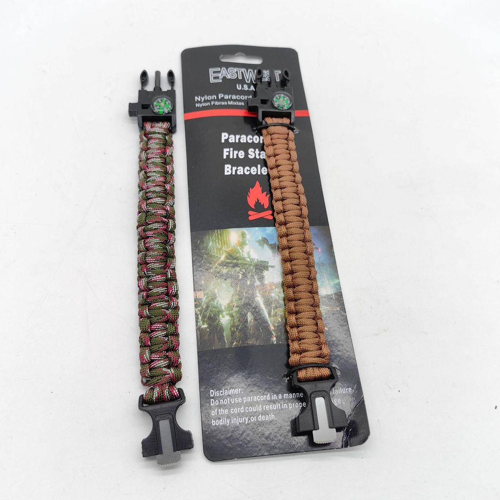 Multifunkční náramek na přežití s paracordem: Záchranné lano pro venkovní kempování a dobrodružné aktivity se sedmijádrovým systémem