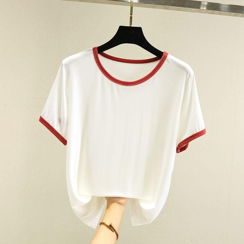 

Modal Loose-Fit Rayon Outdoor All-Matching Short-Sleeve T-shirt Brick Red XXL (recommended 70.00 kg-80.00 kg