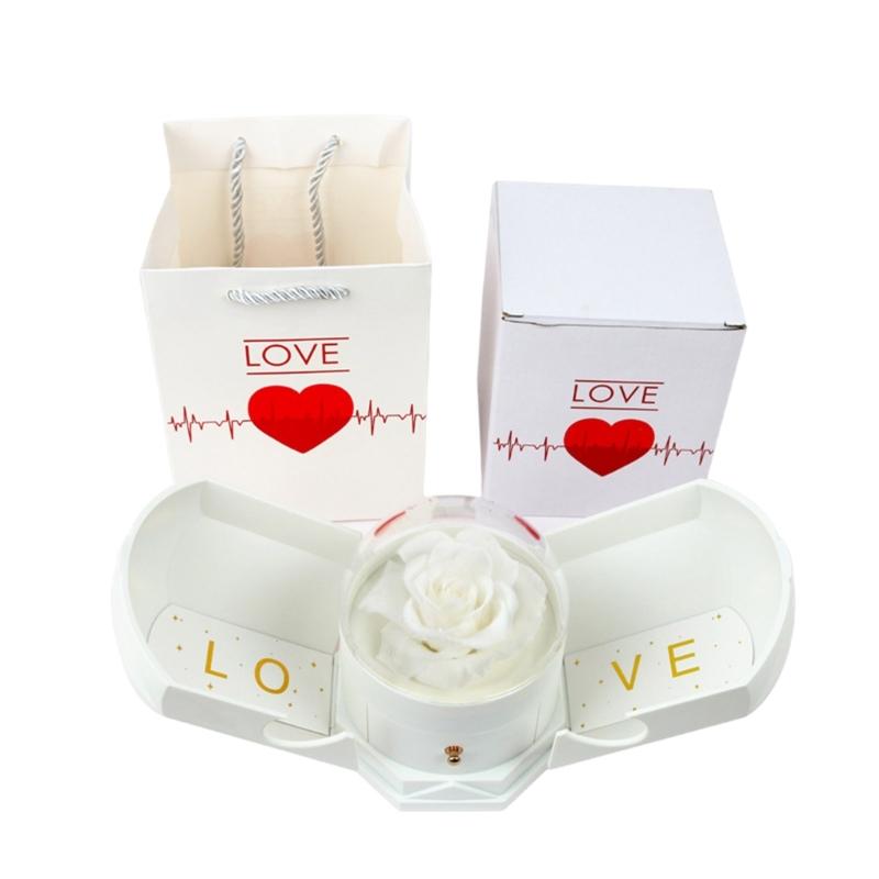 Forever Flower Jewelry Box Creative Flower Jewelry Box Necklace Storage Container for Wife's Special Occasion