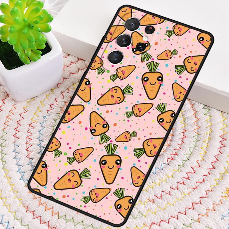 Cute Cartoon Carrot Pattern Phone Case for Samsung Galaxy Note 10 Pro S26 Ultra S23 S24 FE S25 S21 S22 PLUS Shockproof Cove