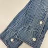 RRL Blaues Allover-Print Langarm-Denimhemd Tops XS blueUsed
