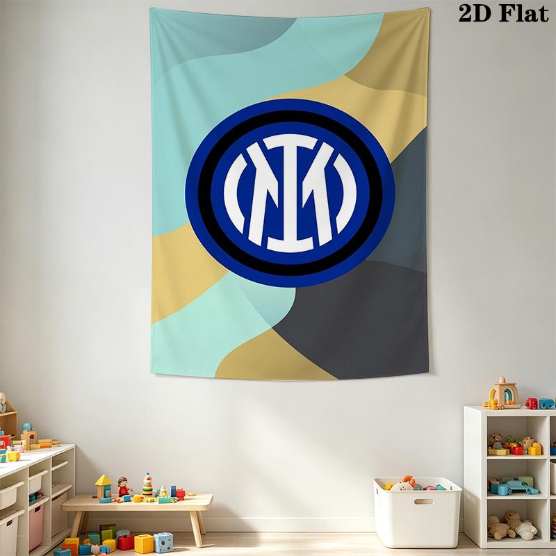 Inter Milan Logo Wallpaper Threepiece Set 1 Duvet Cover 2 Pillowcase Without Core Christmas Birthday Gift Bedding Set Soft And Comfortable