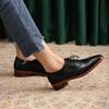 Autumn Women Shoes Retro Oxford For Woman Genuine Leather Flats Brogues Lace Up Casual Chelsea Shoes Rubber Brown