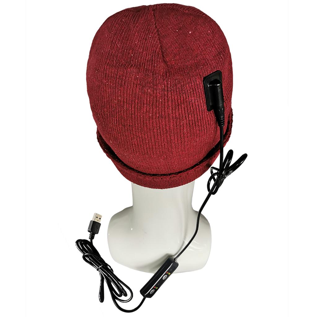 Autumn And Winter Knitted Warm Hat USB Chargings Hot Hat Outdoor Sports Ski Cap Anti Electric Heating Cap Heated Beanie Hat