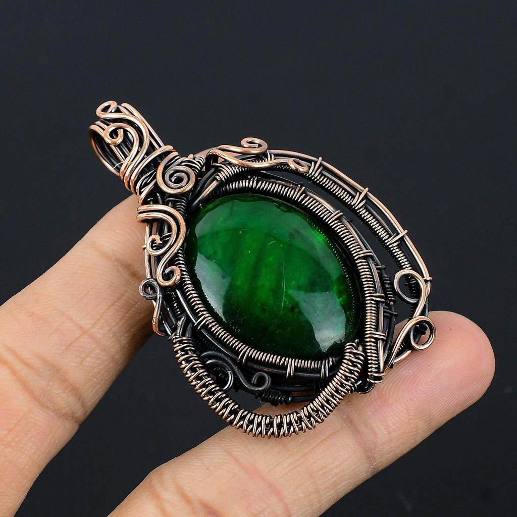 Green Flash Labradorite Pendant Gemstone Jewelry, 999 Copper Wire Wrapped Pendant, Handmade Jewelry Birthstone Pendant, Gift For Him