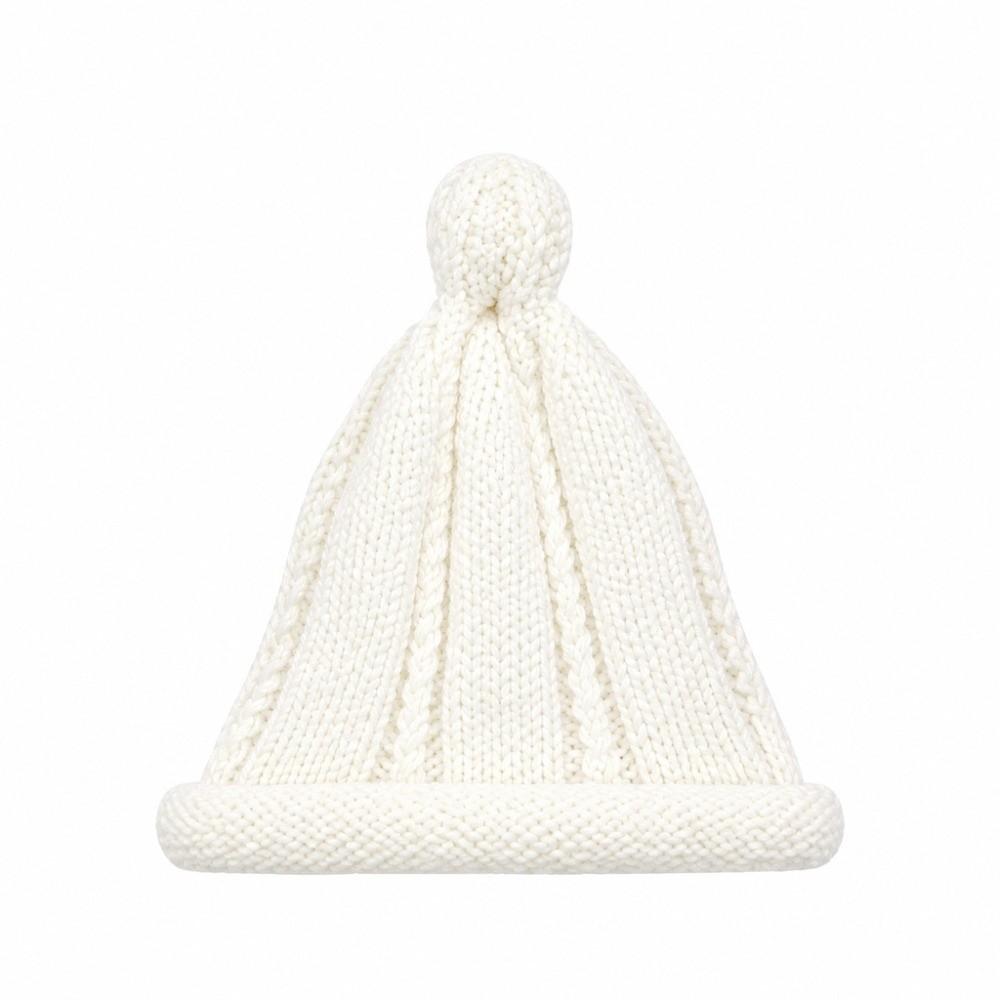 Solid Color Warm Knitted Hat Pointed Top Kids Pullover Hats Soft Baby Winter Cap Winter