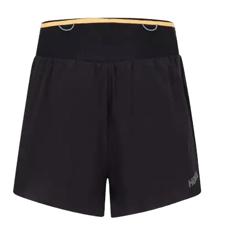 HOKA One One Einfarbige Bequeme Atmungsaktive Mittelhohe Trailrunning-Shorts Damen Shorts Schwarz 1141741-BLK