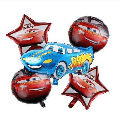 McQueen Cross-Border Red & Blue Cartoon Car Aluminum Foil Balloon for Birthday Theme