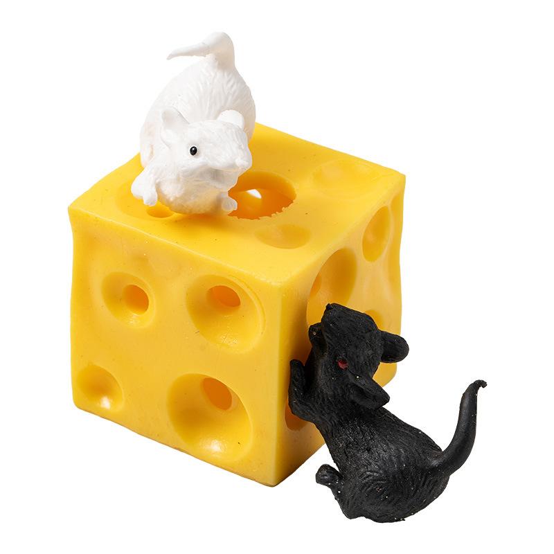 

1/3Pcs Mouse Drill Cheese Finger Anti Pressure Toy Elastic Stretch Fun And Relaxation Stress Relieving Suitable For Office/Study