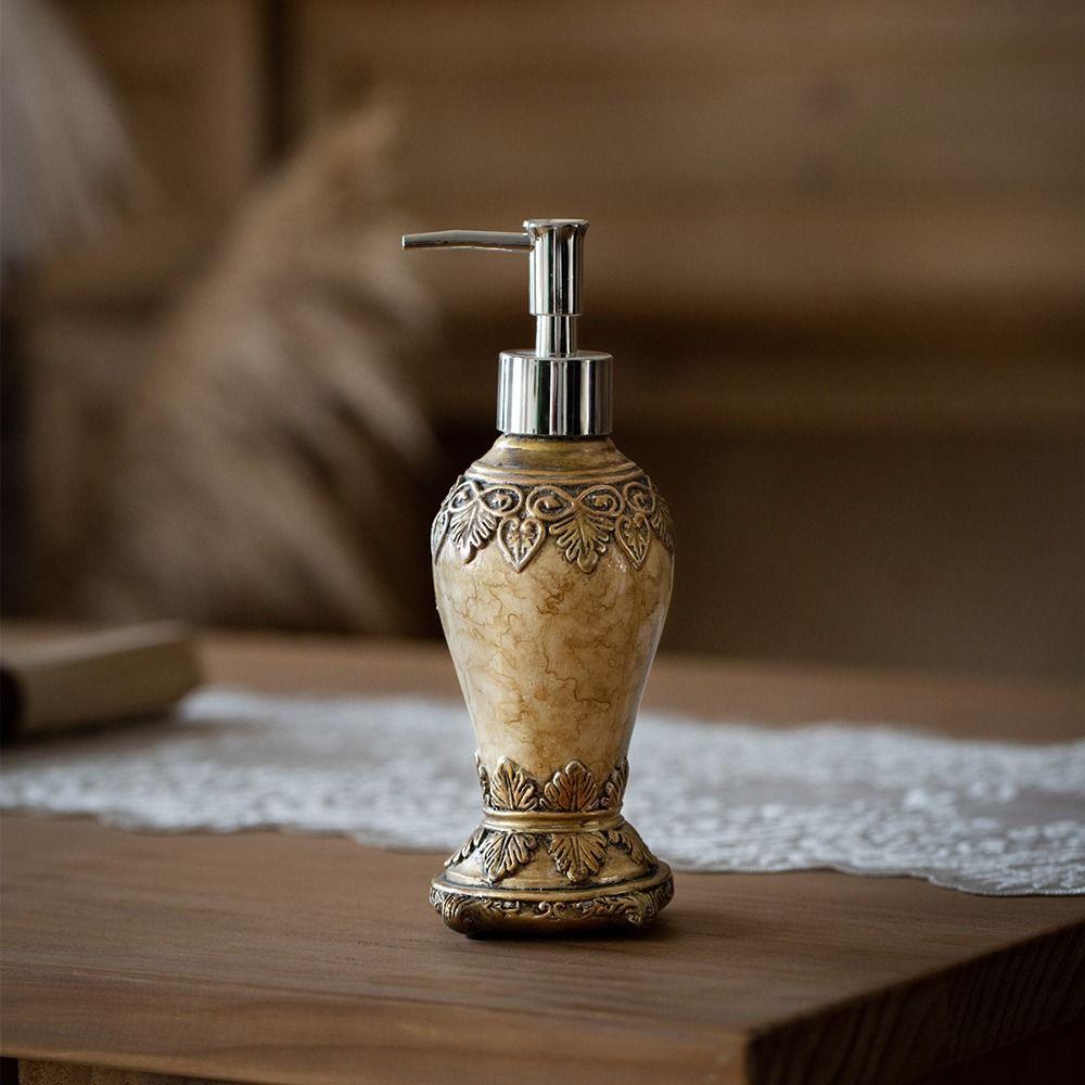 Anti-slip Retro Agate Soap Dispenser Refillable Hand Soap Jar Liquid Hand Lotion Bottle  Bedroom
