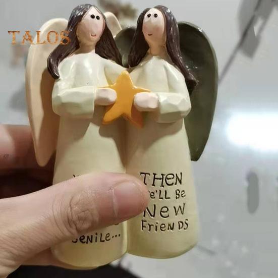 Angel Ornament Exquisite Workmanship Friendship Angel Statue Resin Angel Sculpture for Home