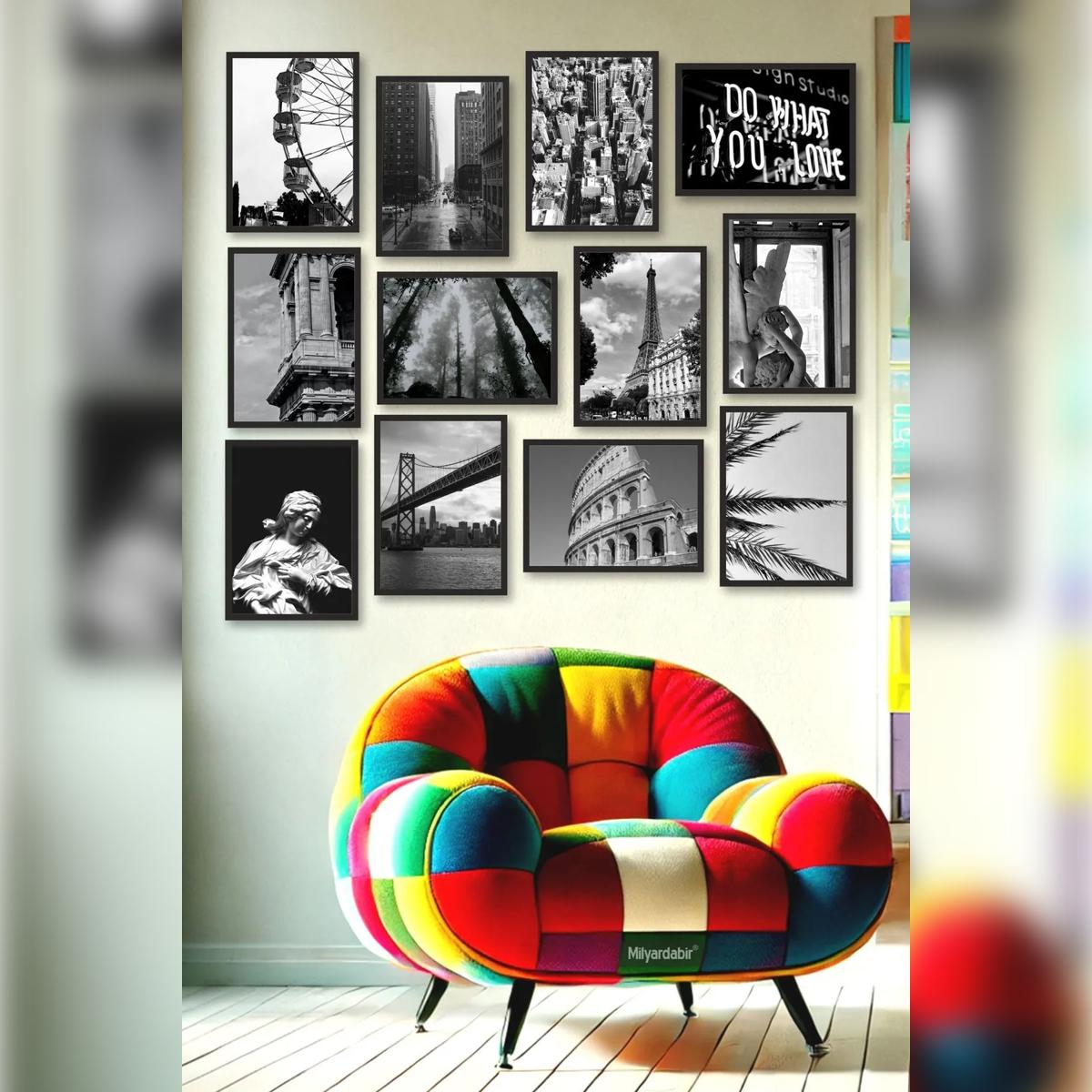 

Enhance Your Home with Elegance – 12-Piece Black & White Modern Art Poster Set