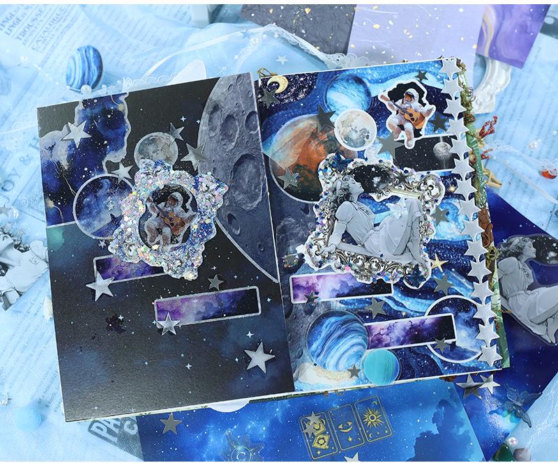 Retro Art Sticker Set: Dried Flower Journal Paper with Creative Cross-Border Designs