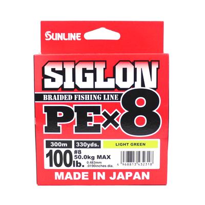 Sunline Ligne PE X8 Siglon 300M PE 8 100LB Vert Clair (2318)