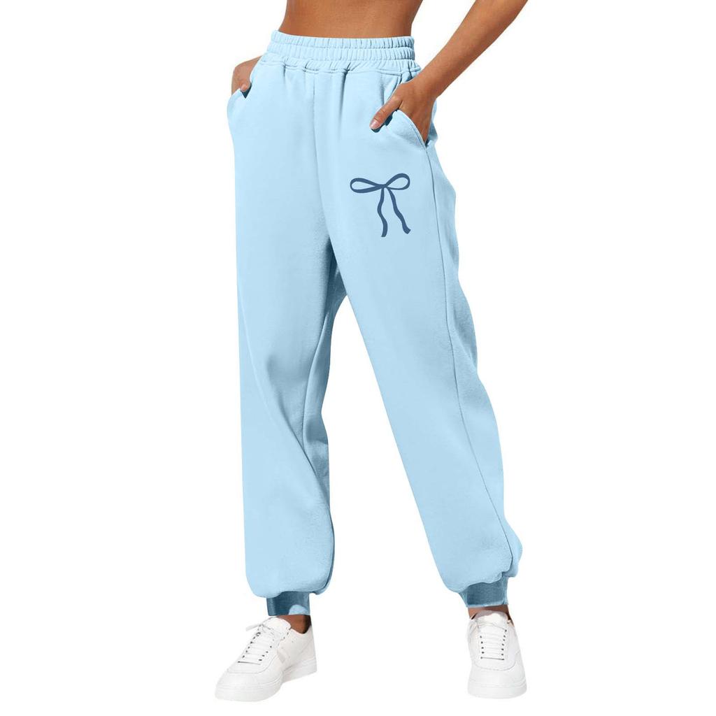 Damskie zimowe spodnie dresowe Jednokolorowe spodnie na co dzień Damskie polarowe spodnie dresowe Proste spodnie z szerokimi nogawkami