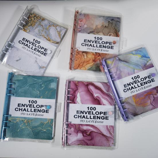 100 Days Money Saving Challenge Binder Book with Cash Envelopes Waterproof Soft Flexible
