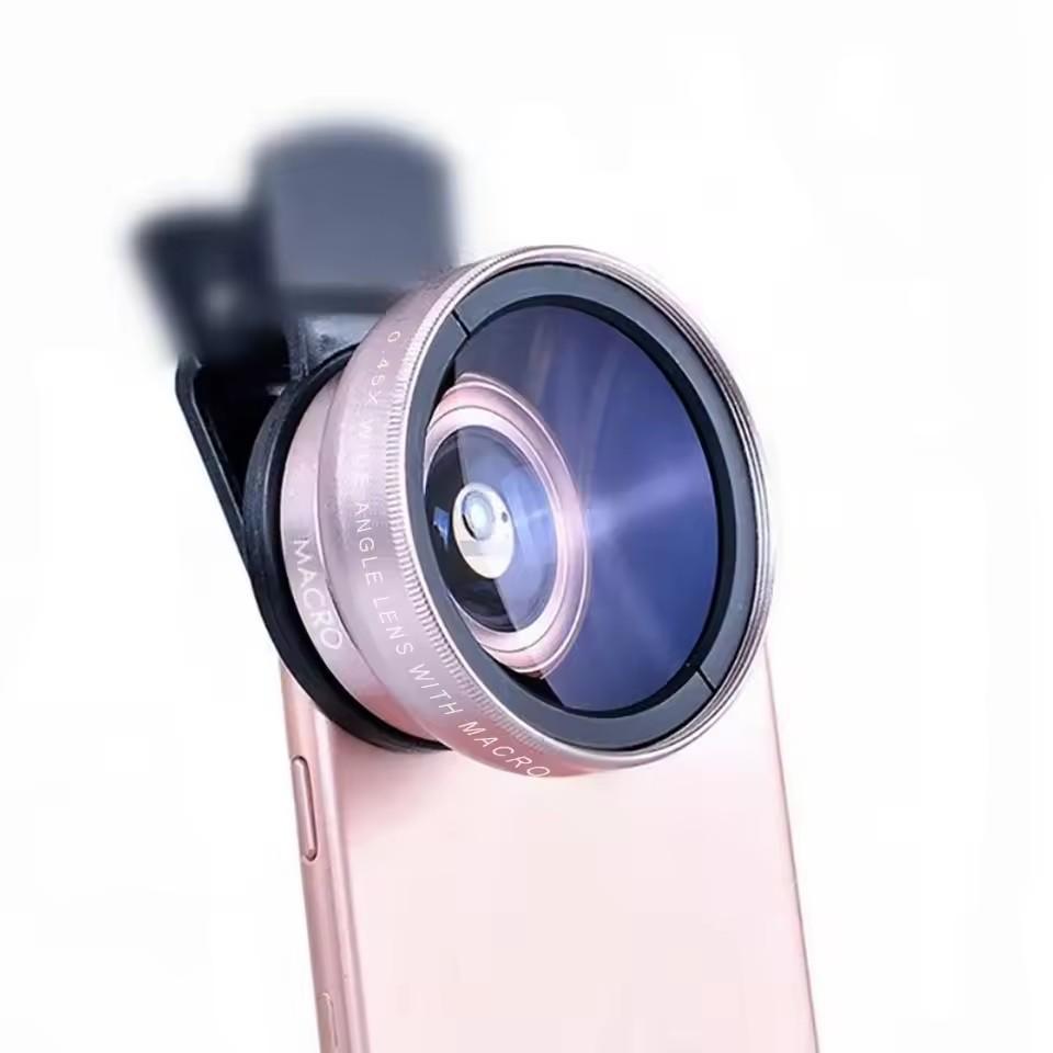 2 Functions Mobile Phone Lens 0.45X Wide Angle Len & 12.5X Macro Hd Camera Lens Universal for iPhone Android Phone Smartphone