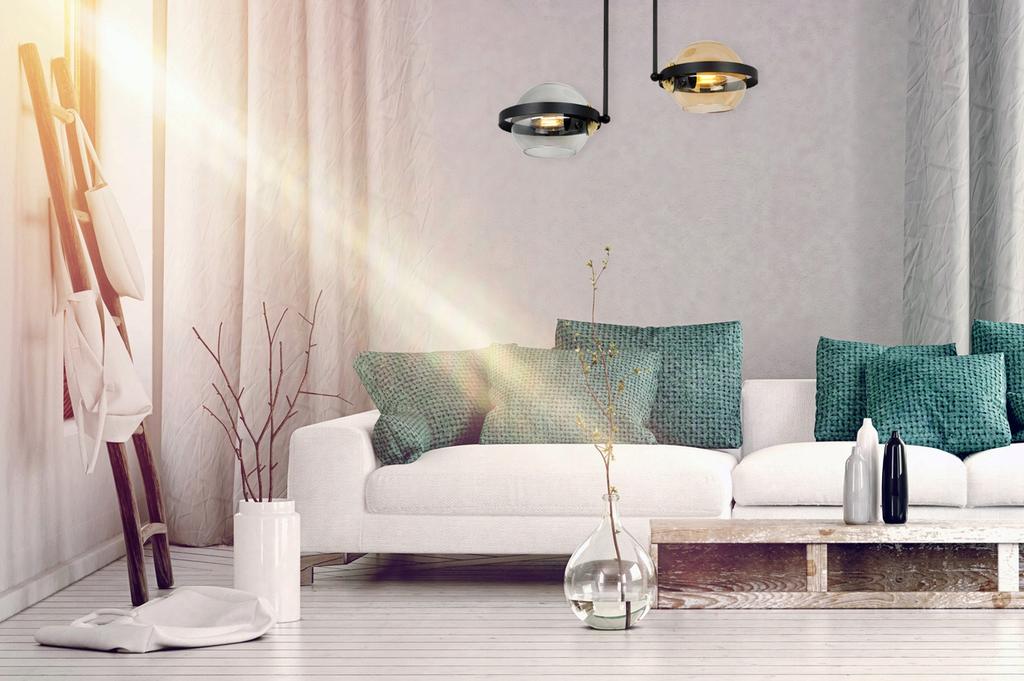 MODERN GLASS RING HANGING LAMP MIX